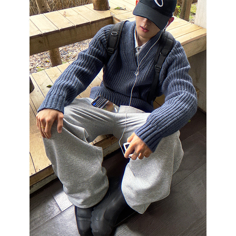 Oversized cardigan til mænd med knaplukning
