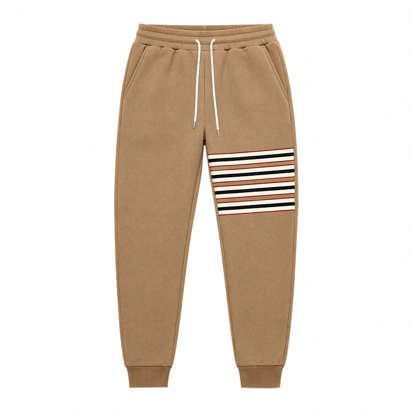 Sporty joggers til mænd med stribepanel i siden og snøre