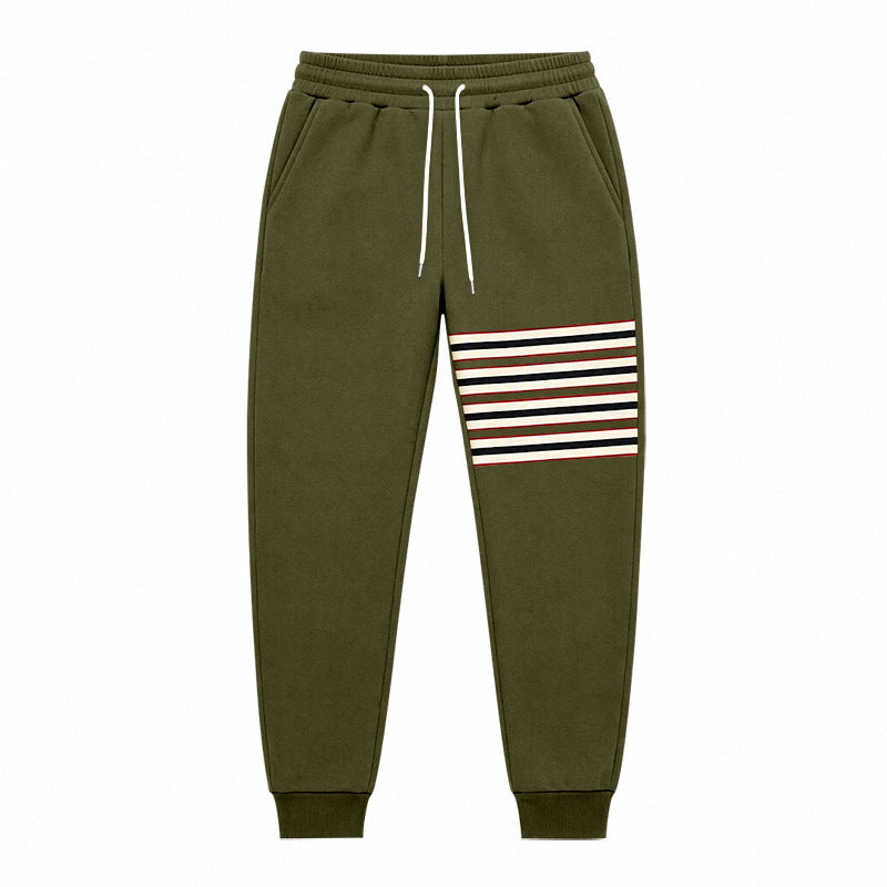 Sporty joggers til mænd med stribepanel i siden og snøre
