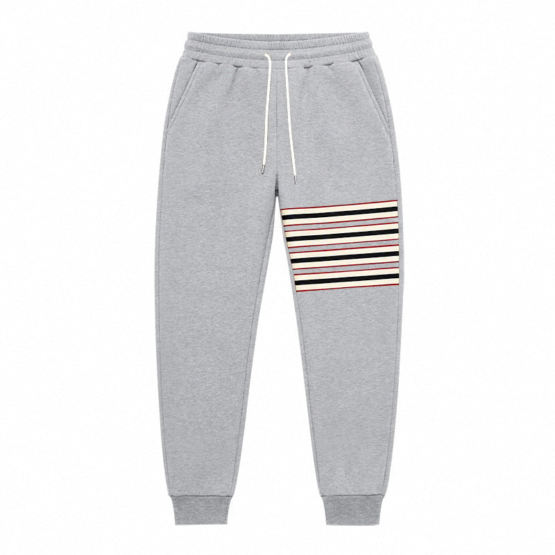 Sporty joggers til mænd med stribepanel i siden og snøre
