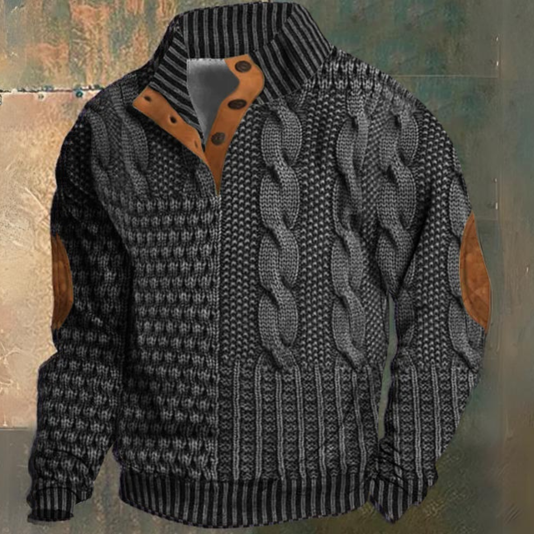 Men's Thick Knit Long Sleeve Sweater