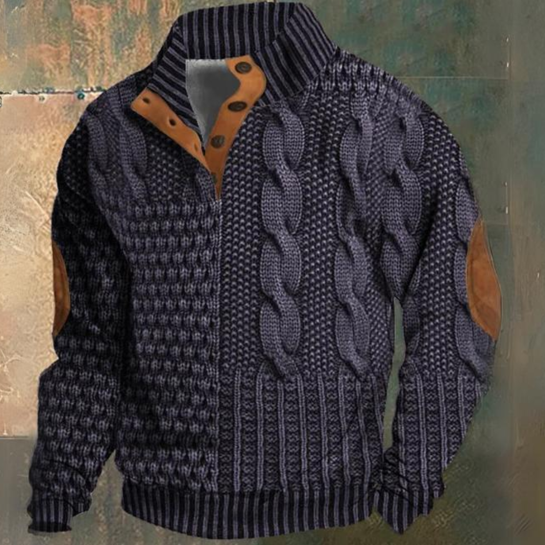 Men's Thick Knit Long Sleeve Sweater