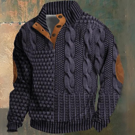 Men's Thick Knit Long Sleeve Sweater