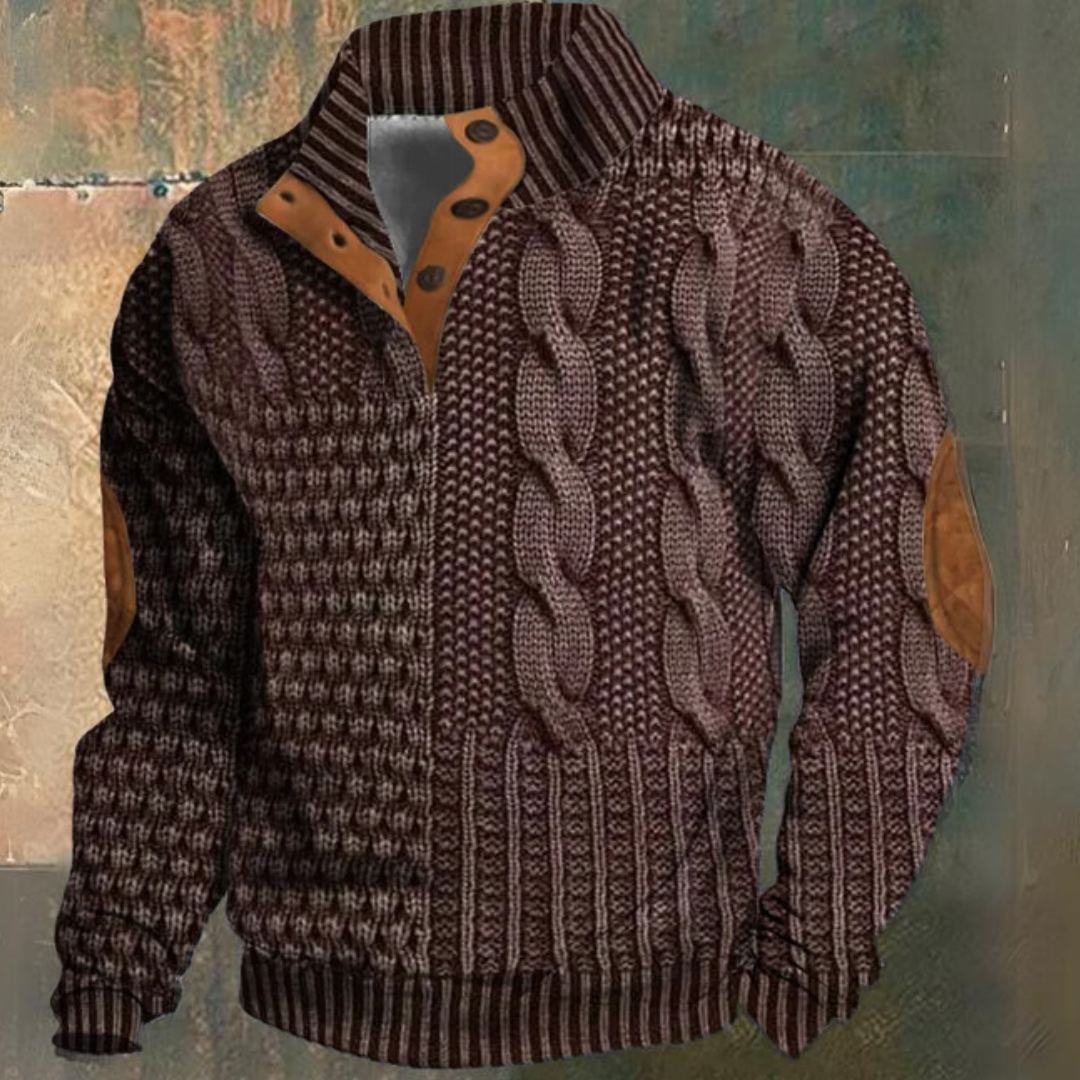 Men's Thick Knit Long Sleeve Sweater