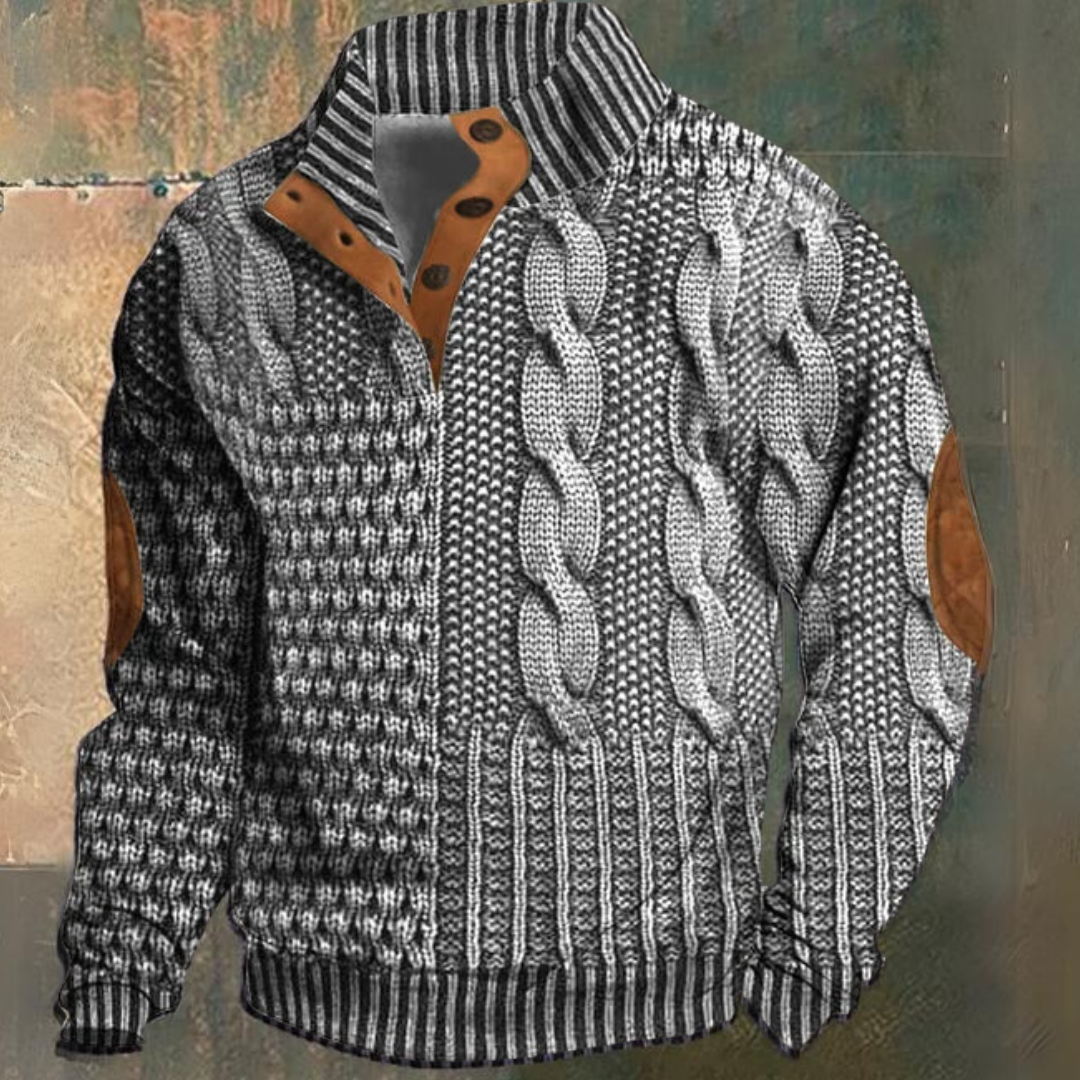 Men's Thick Knit Long Sleeve Sweater