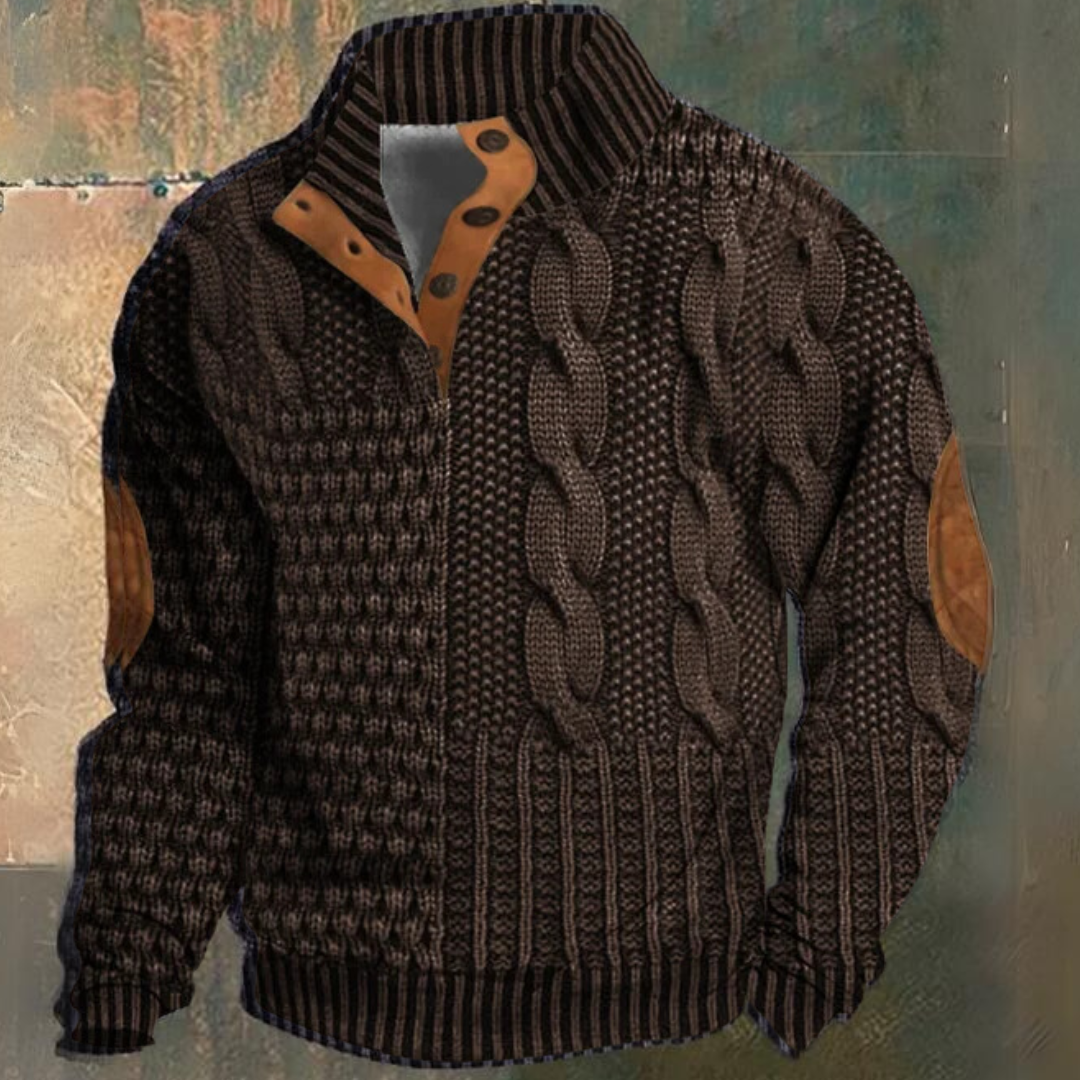 Men's Thick Knit Long Sleeve Sweater