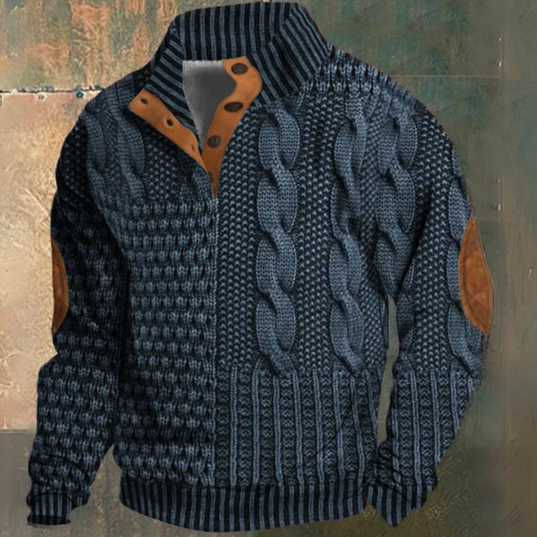 Men's Thick Knit Long Sleeve Sweater