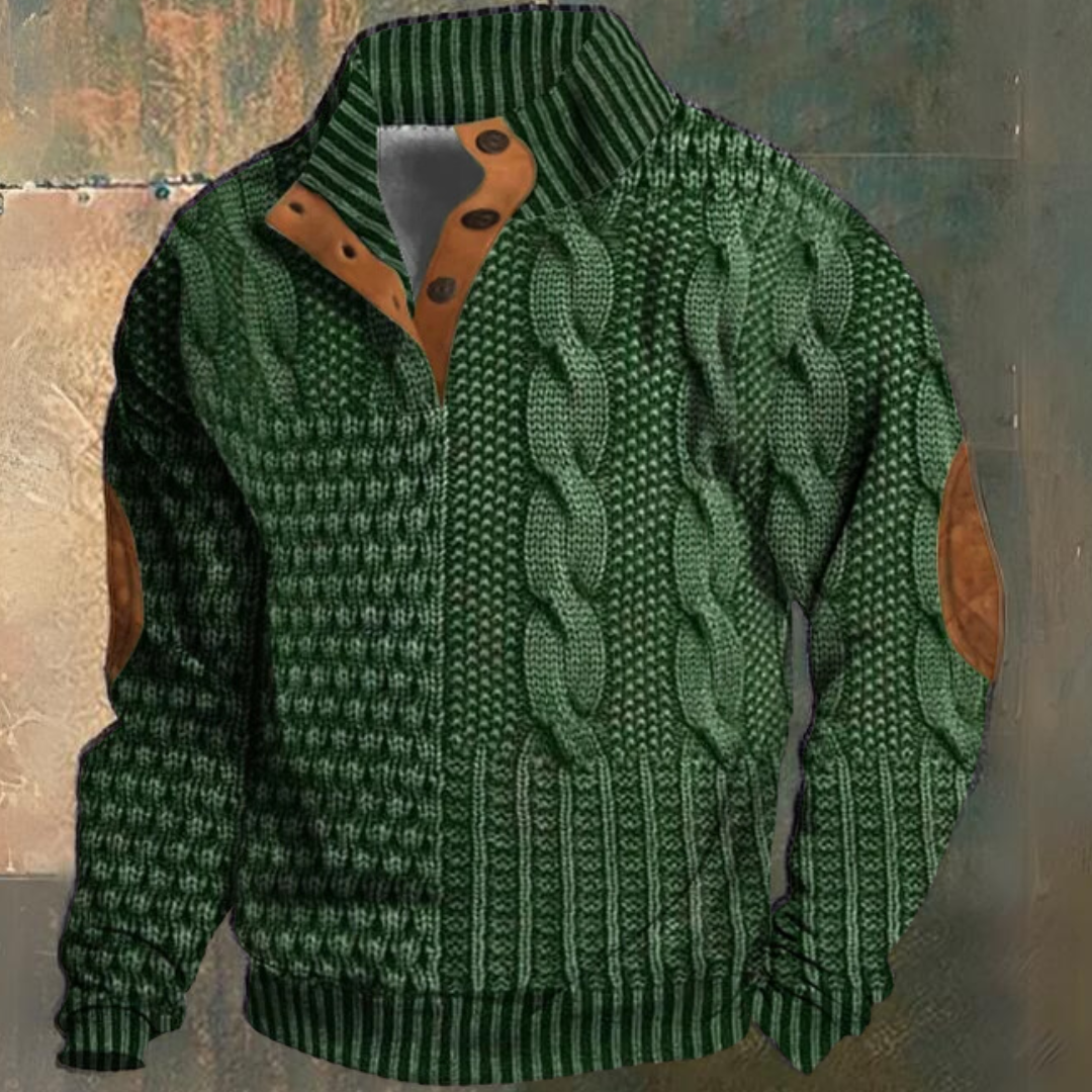 Men's Thick Knit Long Sleeve Sweater