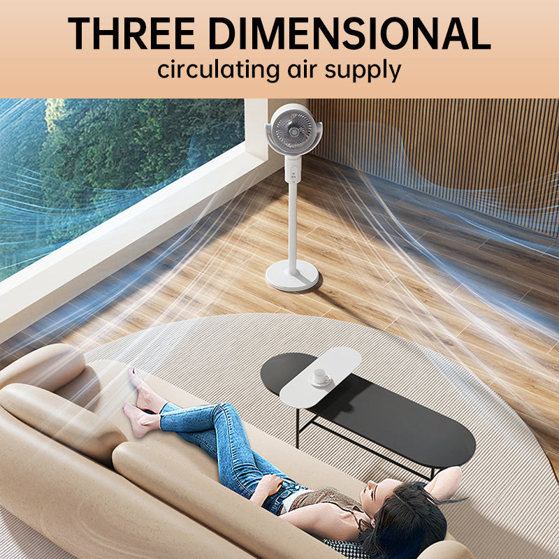 Motor Stand Fan, 20 dB Very Quiet Fan, 30 m Throw Distance, 2465 m³/h Air Volume, Fan with Remote Control & Cooling | Nokmo