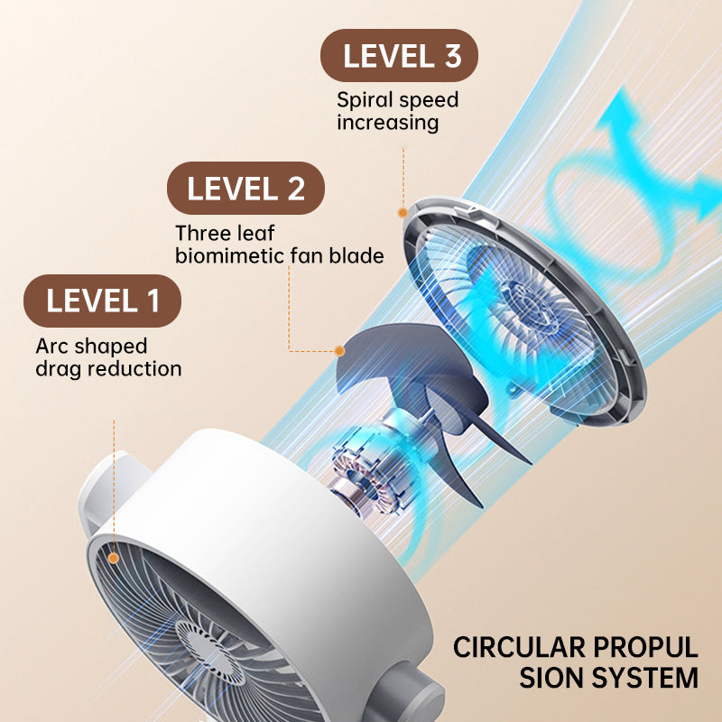 Motor Stand Fan, 20 dB Very Quiet Fan, 30 m Throw Distance, 2465 m³/h Air Volume, Fan with Remote Control & Cooling | Nokmo