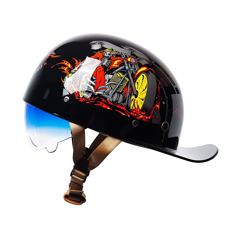 Motorcycle Baseball Helmet - DOT Approved