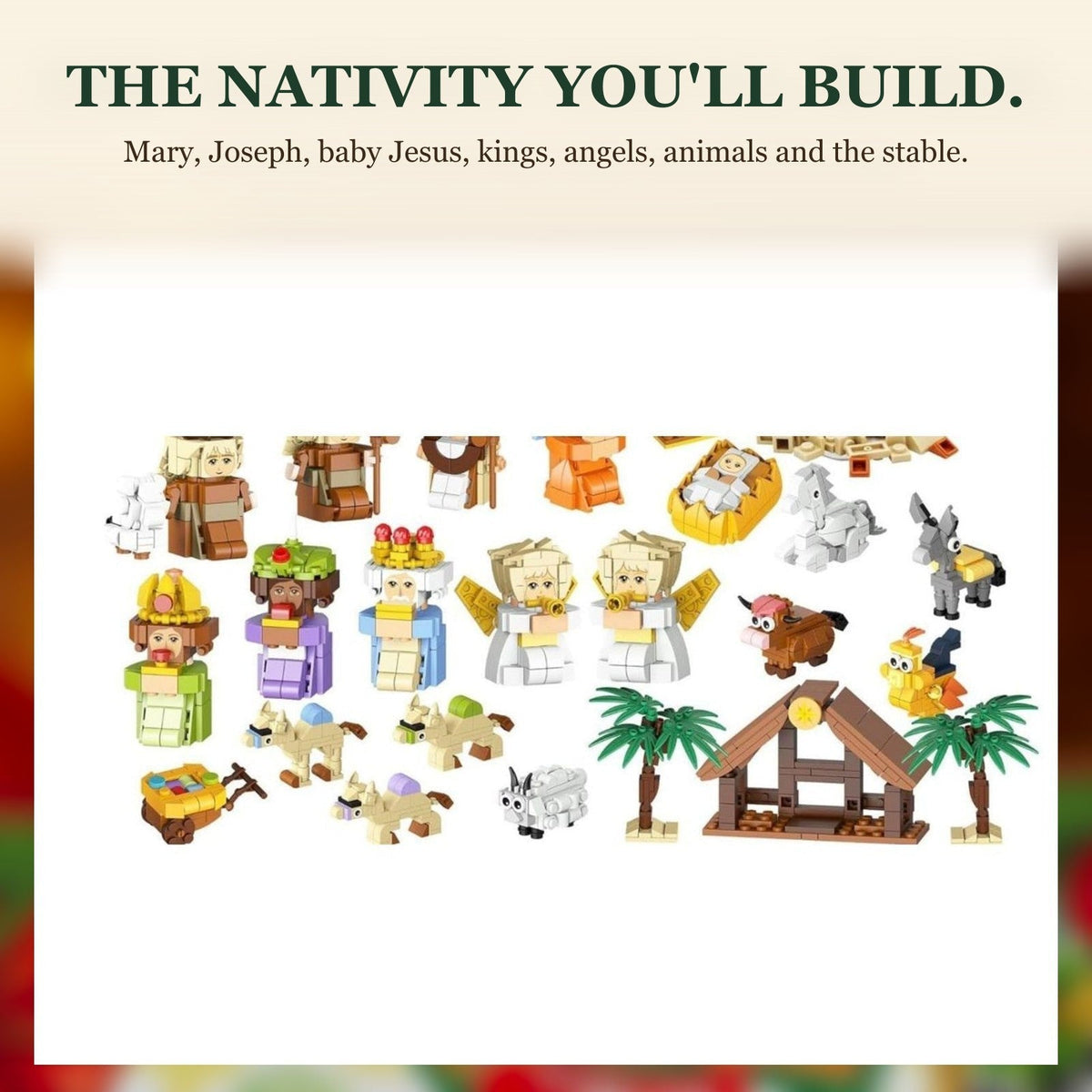 1495-Piece Nativity Scene Brick Advent Calendar, 24 Small Boxes