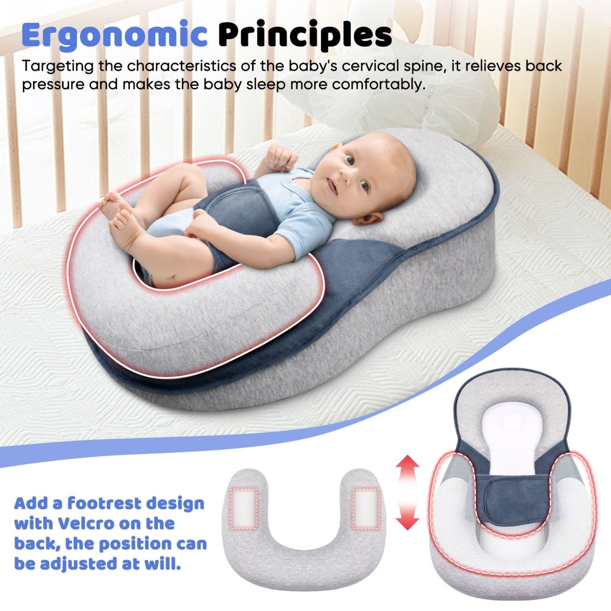 NESTLENAP Baby Pillow – Ergonomic Pillow for Safe Baby Sleep