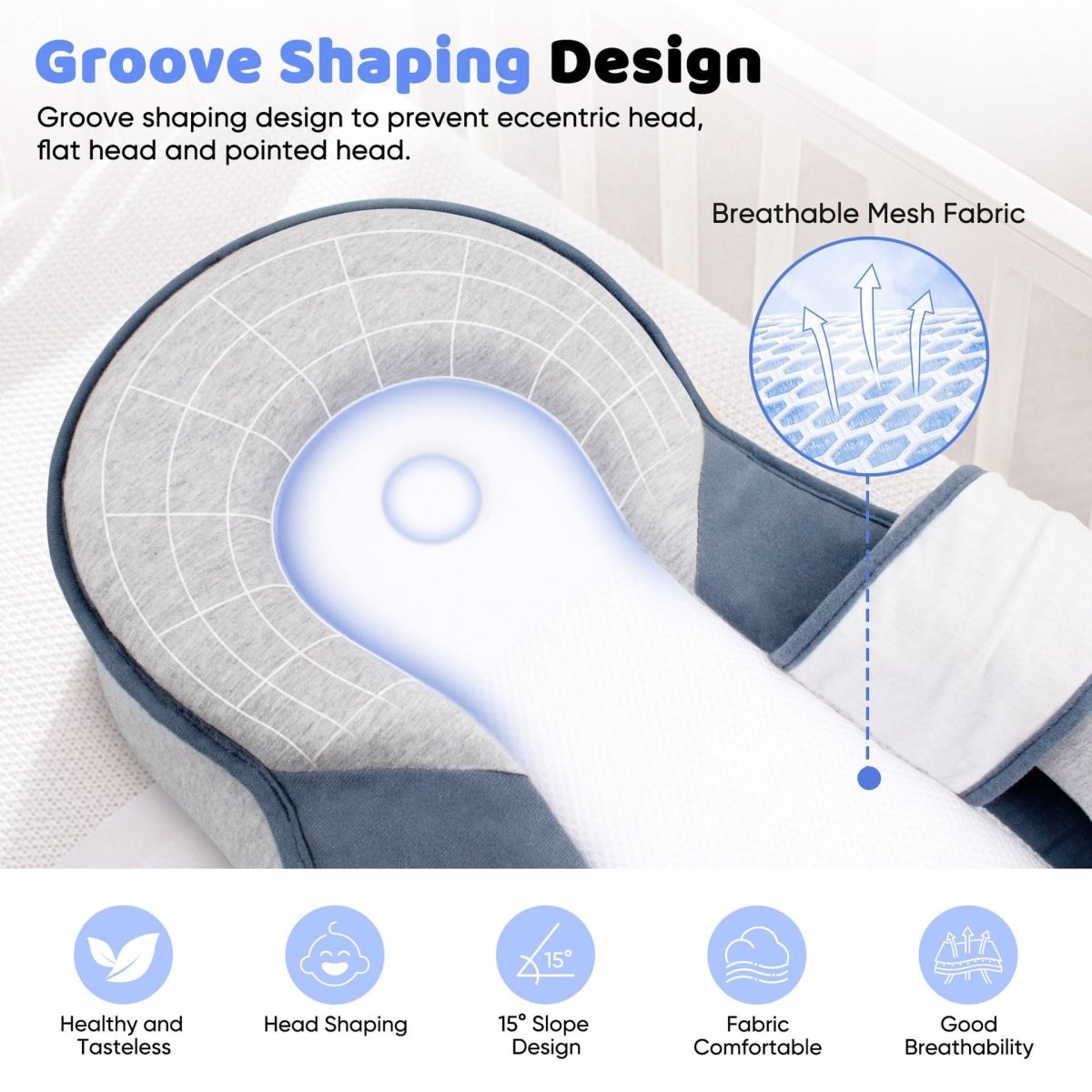 NESTLENAP Baby Pillow – Ergonomic Pillow for Safe Baby Sleep