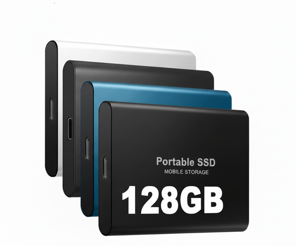 Nokmo | 128GB External SSD | USB 3.1 & USB-C High-Speed | NVMe M.2 Technology | Shockproof Aluminum Alloy Case | Plug & Play for PC, Mac & Mobile