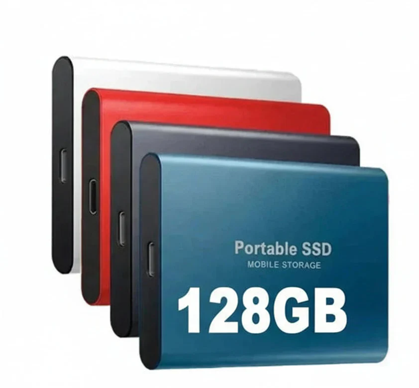 Nokmo | 128GB External SSD | USB 3.1 & USB-C High-Speed | NVMe M.2 Technology | Shockproof Aluminum Alloy Case | Plug & Play for PC, Mac & Mobile