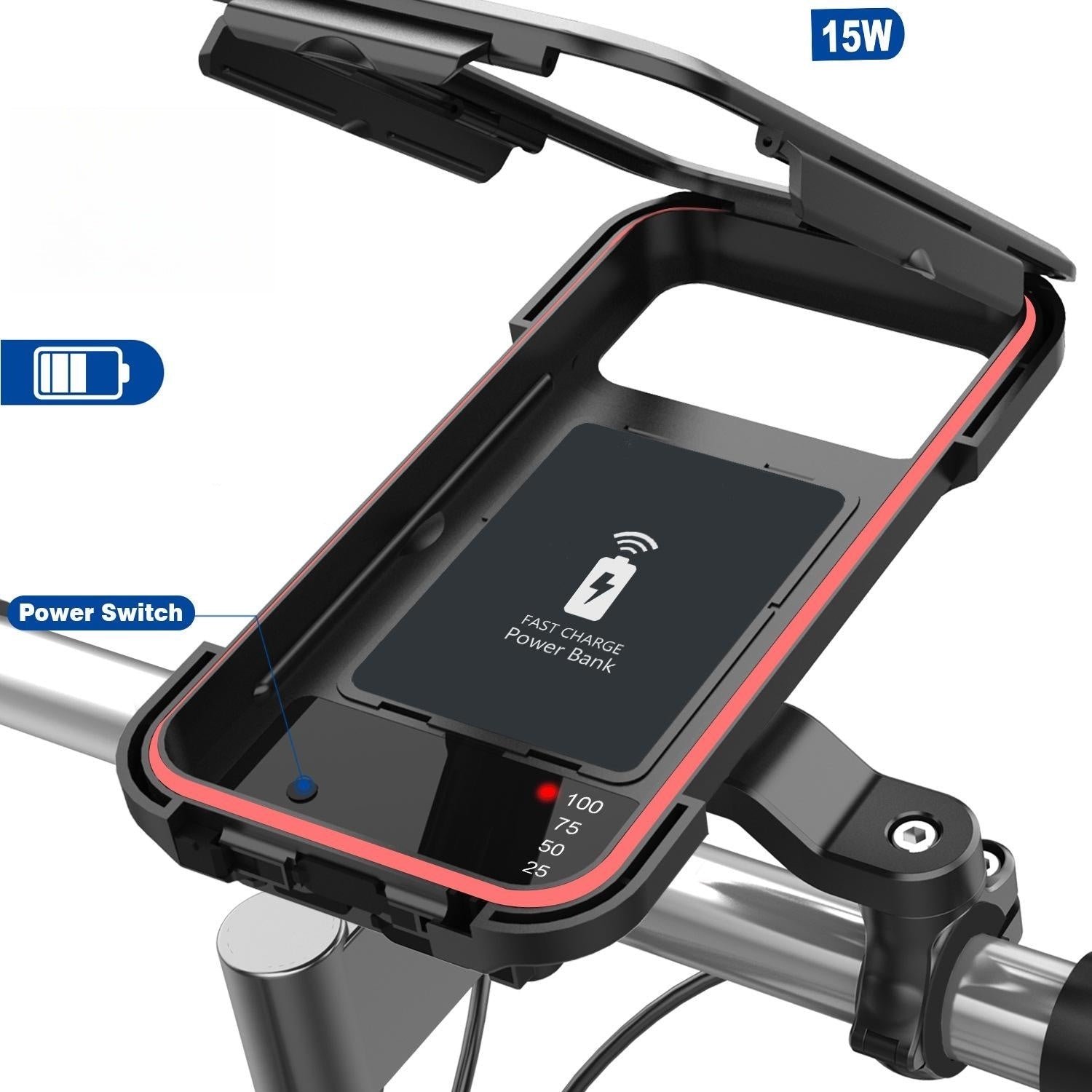 Nokmo | 15W Powerbank Waterproof Holder for Bicycle Handlebar