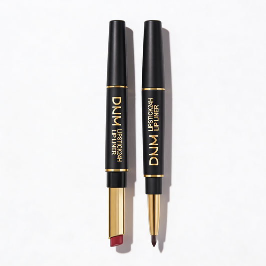 Nokmo | 2-in-1 Dual Lipstick & Liner | Matte Texture & Long-Lasting Finish | Highly Pigmented & Waterproof | 12 Color Variants for Precision Makeup