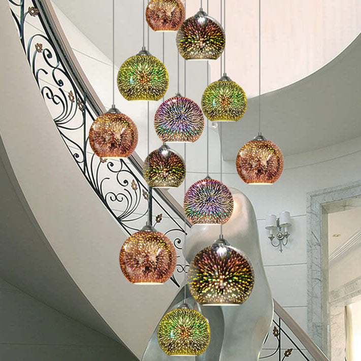 Nokmo | 3D Firework Glass Pendant Light | Creative Colored Glass Design