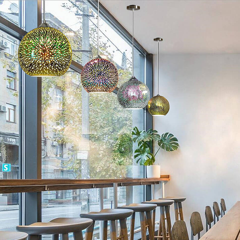 Nokmo | 3D Firework Glass Pendant Light | Creative Colored Glass Design