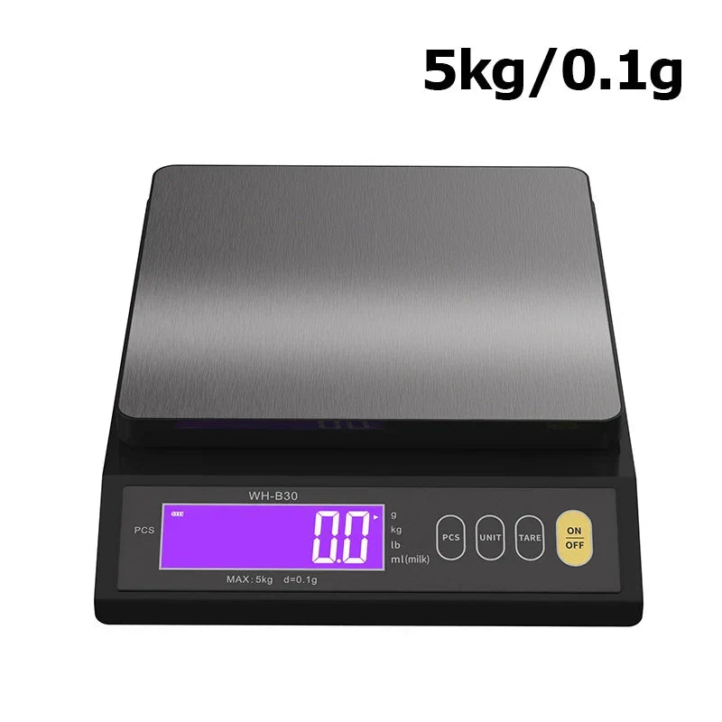 Nokmo | 5 kg/0.1 g and 10 kg/1 g digital electronic kitchen scale, LCD screen, fully waterproof stainless steel tool for baking