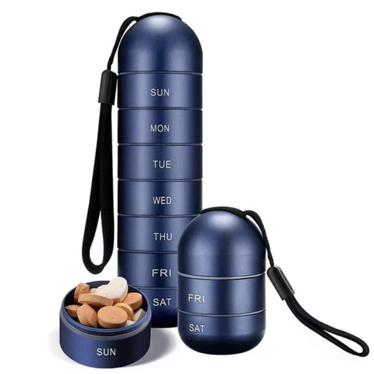 Nokmo | 7 Day Weekly Pill Organizer Cylinder