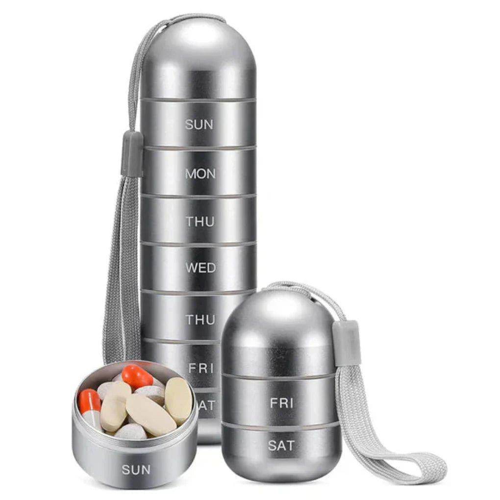 Nokmo | 7 Day Weekly Pill Organizer Cylinder