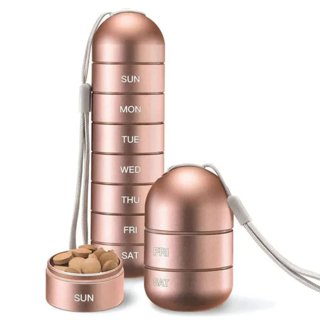 Nokmo | 7 Day Weekly Pill Organizer Cylinder