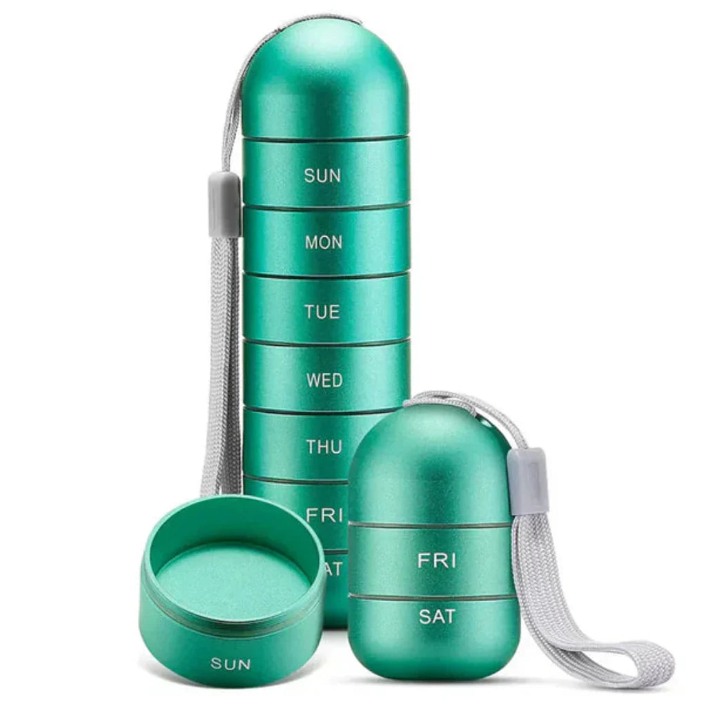 Nokmo | 7 Day Weekly Pill Organizer Cylinder
