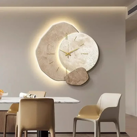 Nokmo | Abstract Wall Clock with Integrated LED Light