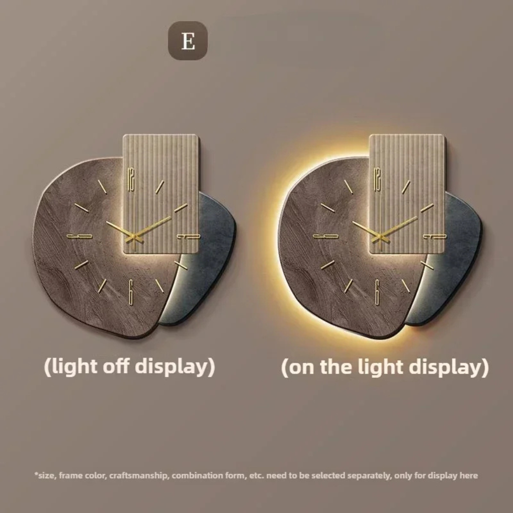 Nokmo | Abstract Wall Clock with Integrated LED Light
