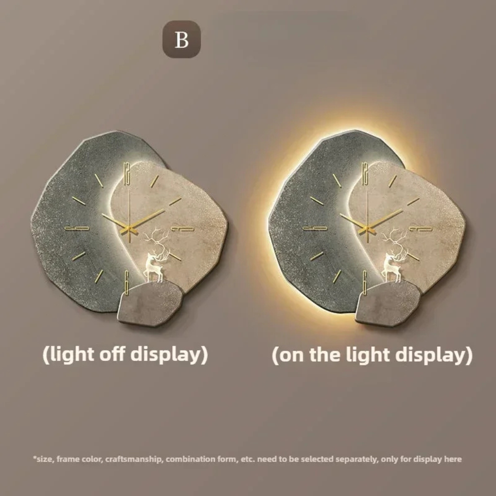 Nokmo | Abstract Wall Clock with Integrated LED Light