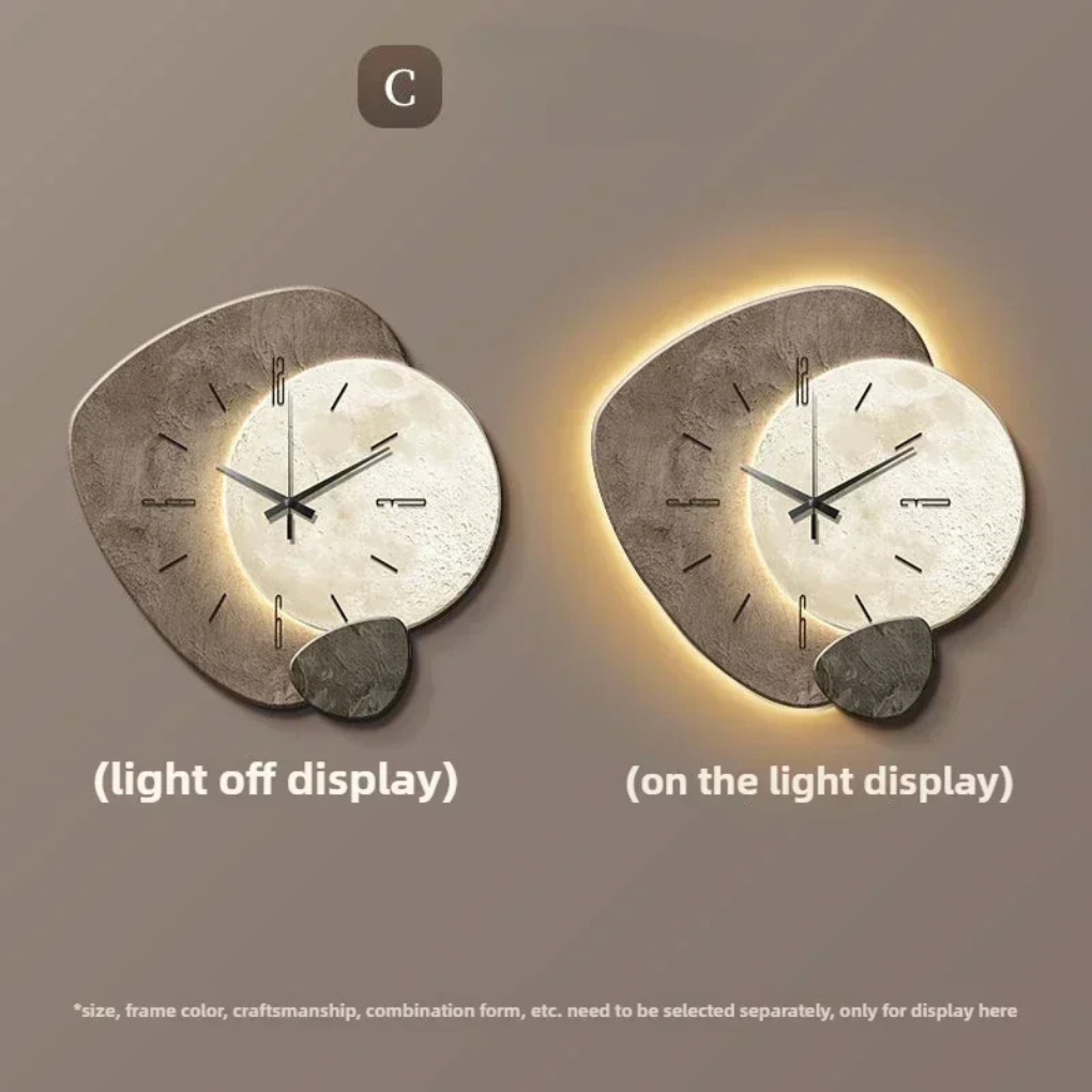 Nokmo | Abstract Wall Clock with Integrated LED Light