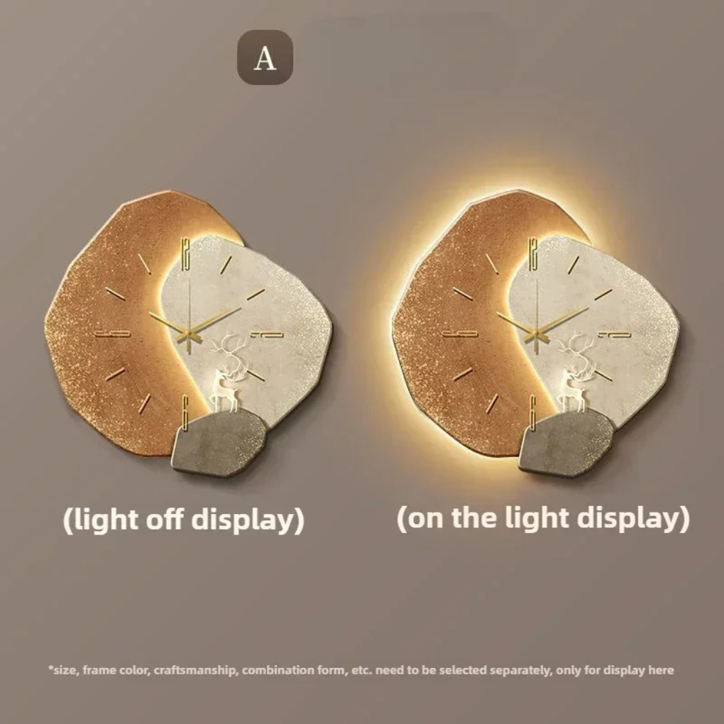 Nokmo | Abstract Wall Clock with Integrated LED Light