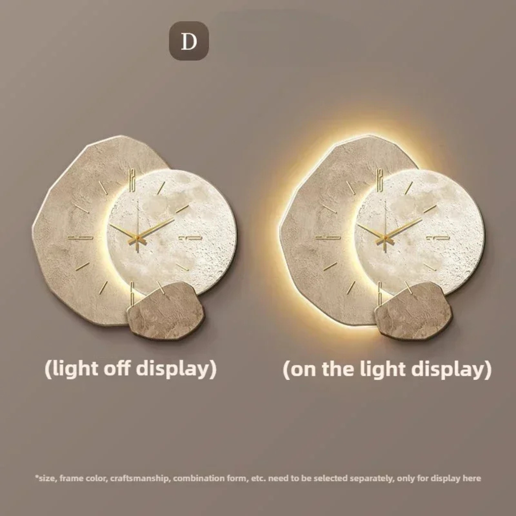 Nokmo | Abstract Wall Clock with Integrated LED Light