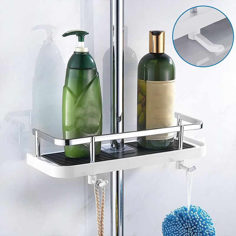 Nokmo | Adjustable Shower Caddy with Hooks, No Drill