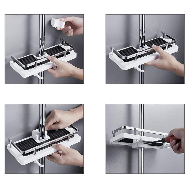 Nokmo | Adjustable Shower Caddy with Hooks, No Drill