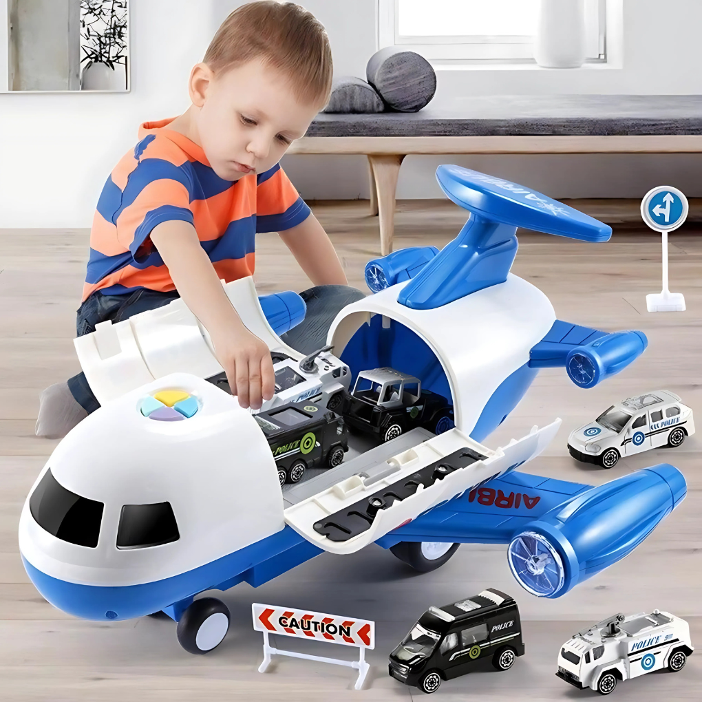 Nokmo | Airplane Toy Storage Set of Cars for Kids