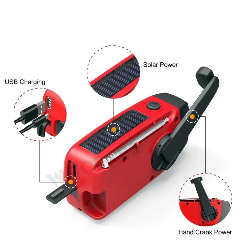 Nokmo | All-in-One Emergency Radio with Solar Power and Power Bank – Be Prepared Anytime, Anywhere