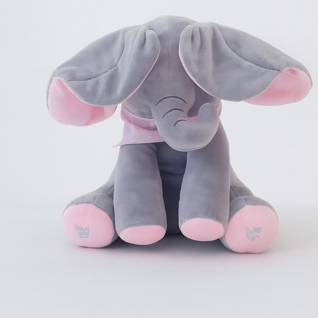 Nokmo | Baby Elephant Plush Interactive Peek-a-Boo Toy