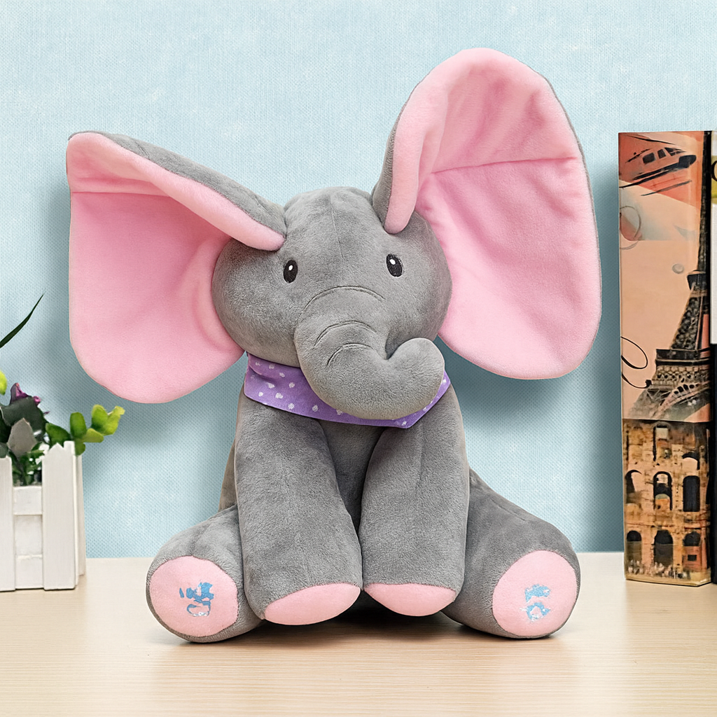 Nokmo | Baby Elephant Plush Interactive Peek-a-Boo Toy