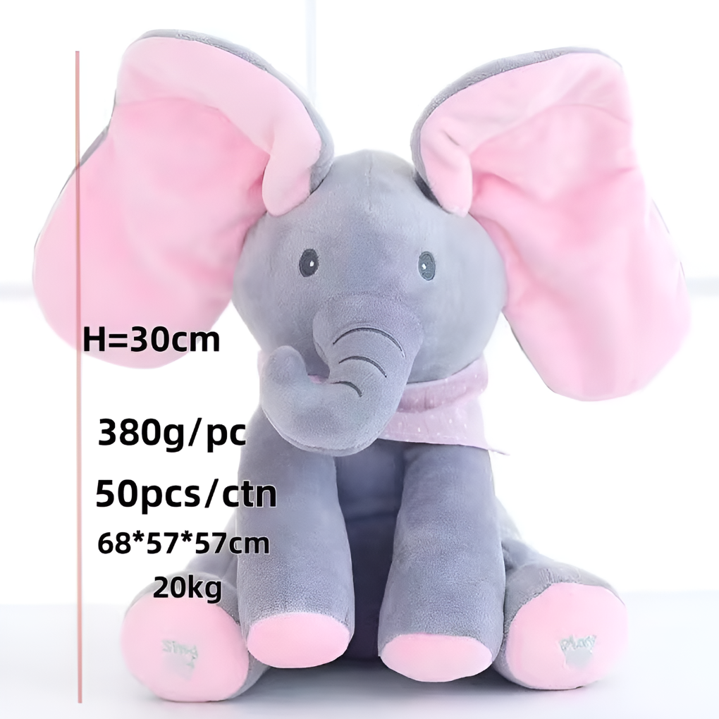 Nokmo | Baby Elephant Plush Interactive Peek-a-Boo Toy