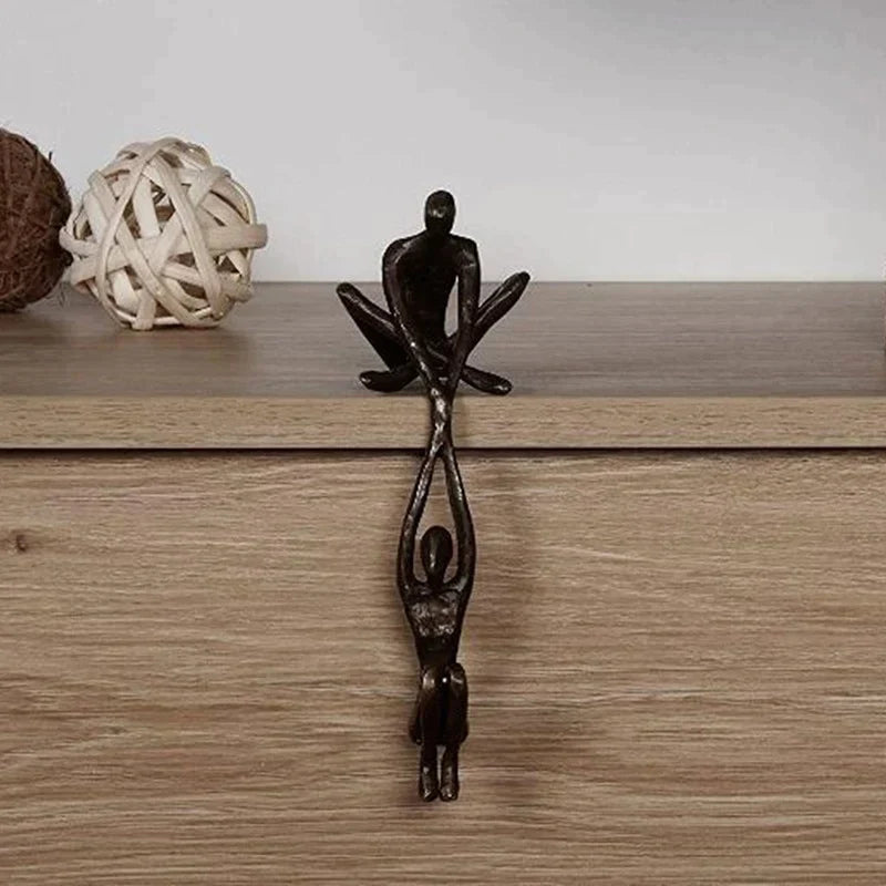 Nokmo | Balancing Couple Sculpture | Abstract Figurative Decor | Tabletop Ornament