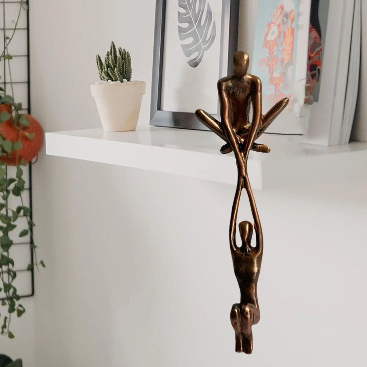 Nokmo | Balancing Couple Sculpture | Abstract Figurative Decor | Tabletop Ornament