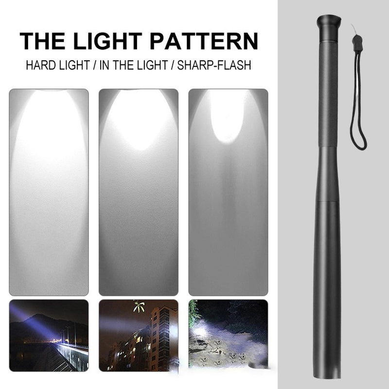 Nokmo | Baseball Bat Shaped LED Flashlight | Aluminum Alloy, 3 Lighting Modes | Emergency & Utility Use