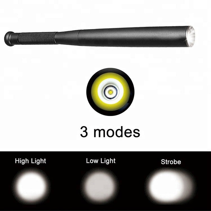 Nokmo | Baseball Bat Shaped LED Flashlight | Aluminum Alloy, 3 Lighting Modes | Emergency & Utility Use
