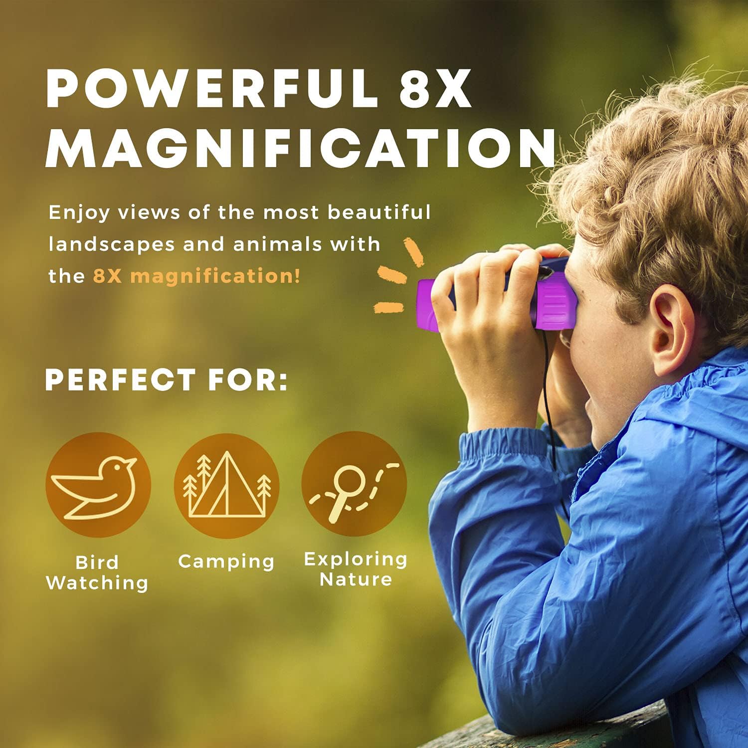 Nokmo | Binoculars for Kids Lightweight Outdoor Adventure