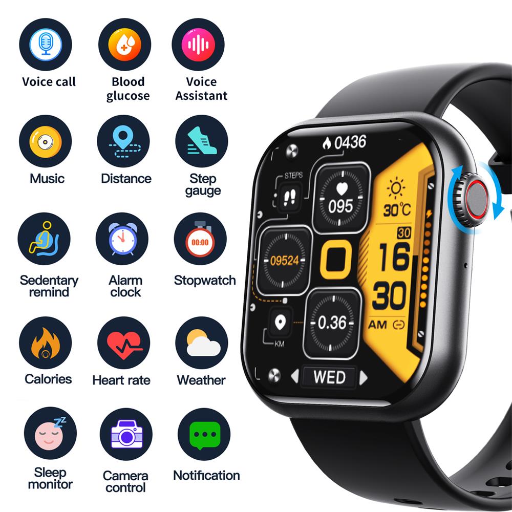 Nokmo | Blood Sugar Blood Pressure Blood Oxygen Sleep Monitor Waterproof Smartwatch