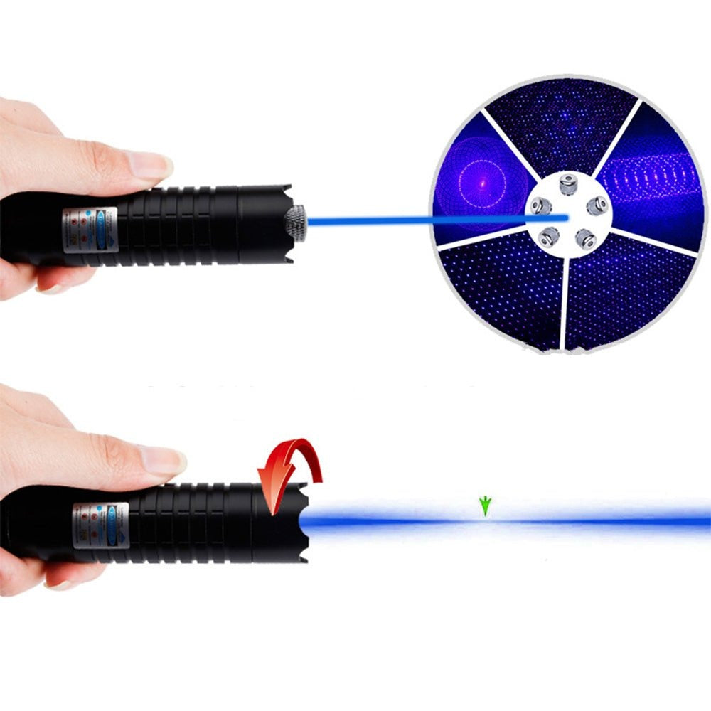 Nokmo | Blue Beam Laser Torch | 450nm High-Intensity Optical Output | Tactical 5000m+ Range | Adjustable Focus Aluminum Chassis | Thermal Ignition Capable Flashlight