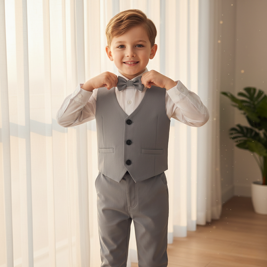 Nokmo | Boys' Formal Cotton Suit Set for Toddlers and Kids